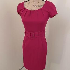 Hot pink H&M dress with matching belt size 6
